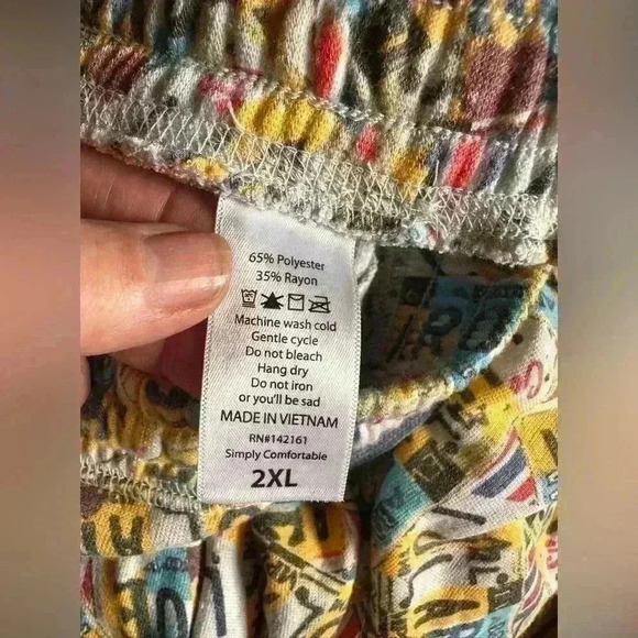 Lularoe 2X license plate Jax joggers NWT. Elastic bottom , drawstring & pockets. - Picture 7 of 12